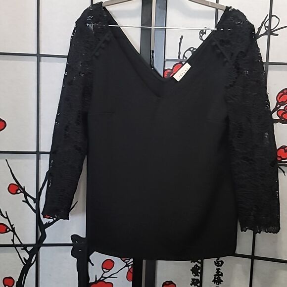 Sezane Claudia Embroidered Sleeve Top - Picture 3 of 9